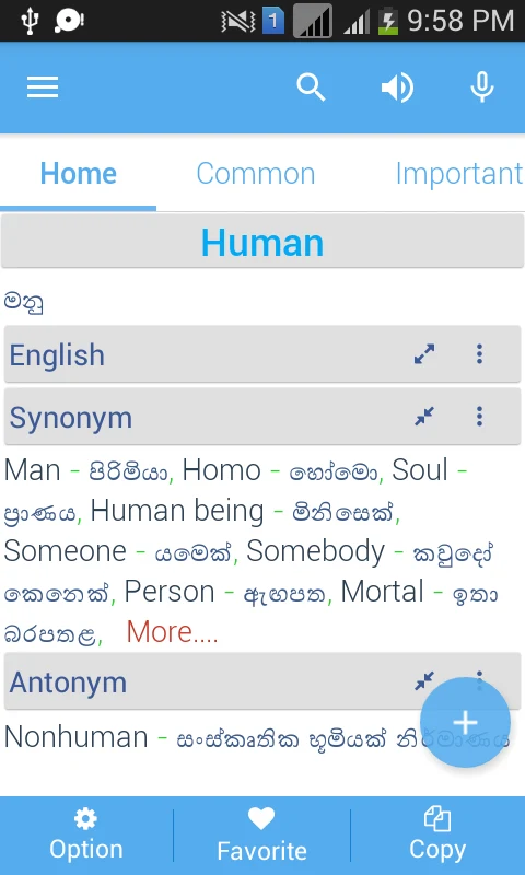 Sinhala Dictionary Multifuncti screenshot